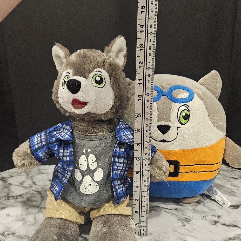 Great Wolf Lodge Wiley Wolf Plush Lot Build A Bear+Outfit + Fiesta Squish Plush - Picture 3 of 15